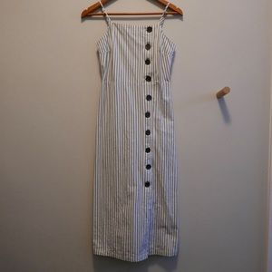 Who What Wear Striped White Dress w buttons style